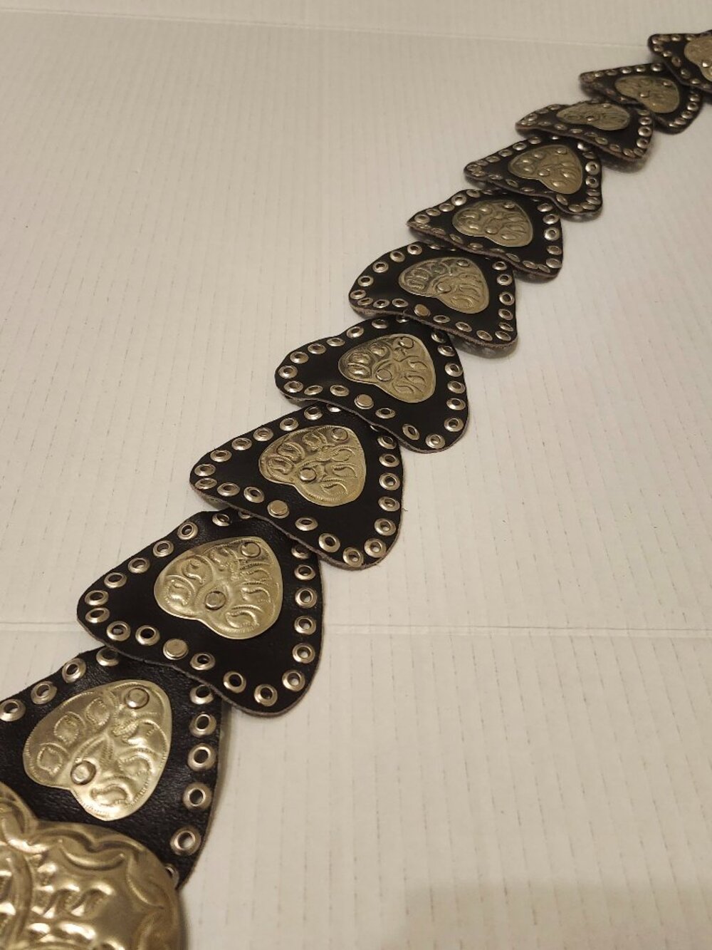Women's Black& Silver, Vintage Style, Heart, Concho Belt